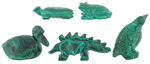 MALACHITE CARVED ANIMALS LOT.