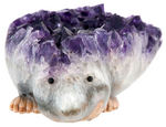 AMETHYST CARVED HEDGEHOG STATUARY.