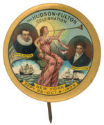 OUTSTANDING “HUDSON-FULTON CELEBRATION” LARGE BUTTON.