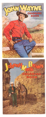 JOHN WAYNE/JOHNNY MACK BROWN COLORING BOOKS.