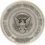 NIXON 1973 OFFICIAL INAUGURAL MEDAL IN ANTIQUE STERLING SILVER FINISH.