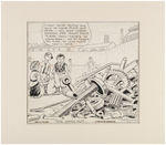 J.R. WILLIAMS LOT OF FIVE EARLY ORIGINAL ART PANEL CARTOONS.