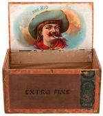 "THE KID" WOODEN CIGAR BOX.