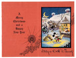 WALT DISNEY SIGNED 1931 DISNEY STUDIO CHRISTMAS CARD WITH HAND-ADDRESSED ENVELOPE TO HIS TEACHER.