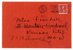 WALT DISNEY SIGNED 1931 DISNEY STUDIO CHRISTMAS CARD WITH HAND-ADDRESSED ENVELOPE TO HIS TEACHER.