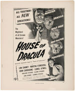 "HOUSE OF DRACULA" PRESSBOOK & SUPPLEMENT.