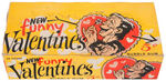 "NEW FUNNY VALENTINES" TOPPS GUM CARD DISPLAY BOX AND RETAILER'S PROMO PAPER.