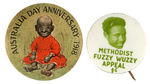 AUSTRALIAN WORLD WAR I ERA AND ABORIGINE PAIR OF THEME BUTTONS.