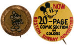 MICKEY MOUSE FOUR CLASSIC 1930s BUTTONS.