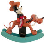 "MICKEY MOUSE AS COWBOY ON PLUTO" BOXED CELLULOID WIND-UP TOY.