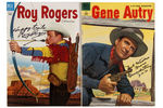 "GENE AUTRY" & "ROY ROGERS" SIGNED COMIC BOOK PAIR.