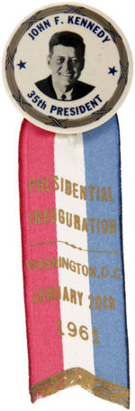 JOHN KENNEDY FOUR 1961 INAUGURAL BUTTONS ALL WITH RIBBONS.