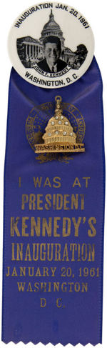 JOHN KENNEDY FOUR 1961 INAUGURAL BUTTONS ALL WITH RIBBONS.