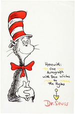 DR. SEUSS SIGNED CAT IN THE HAT STATIONERY.
