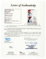 DR. SEUSS SIGNED CAT IN THE HAT STATIONERY.