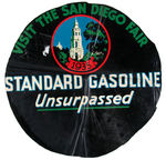 "STANDARD GASOLINE 1935 SAN DIEGO FAIR" SPARE TIRE COVER.