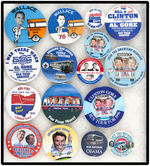 POLITICAL CANDIDATE 16 BUTTONS WITH A BUS THEME.