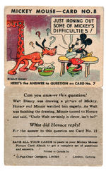 "MICKEY MOUSE" CANADIAN ISSUE 1930s GUM CARD LOT WITH WRAPPER.