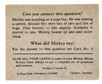 "MICKEY MOUSE" CANADIAN ISSUE 1930s GUM CARD LOT WITH WRAPPER.