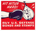 FIVE GRAPHIC WORLD WAR II ANTI AXIS POSTER STAMPS.