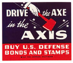 FIVE GRAPHIC WORLD WAR II ANTI AXIS POSTER STAMPS.