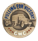 "GMC PULLING FOR VICTORY" RARE GENERAL MOTORS PIN IN "STERLING."