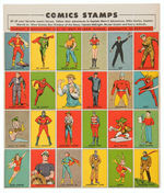 CAPTAIN MARVEL/FAWCETT CHARACTERS "COMICS STAMPS" SHEET.