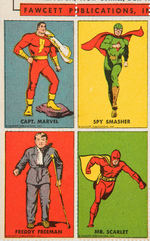 CAPTAIN MARVEL/FAWCETT CHARACTERS "COMICS STAMPS" SHEET.