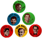 MUSIC PERSONALITIES PARTIAL SET & COCKTAIL BUTTONS FROM GREEN DUCK ARCHIVES.