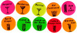MUSIC PERSONALITIES PARTIAL SET & COCKTAIL BUTTONS FROM GREEN DUCK ARCHIVES.