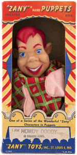 "HOWDY DOODY BOXED HAND PUPPET PAIR & THEATRE SHIPPING BOX.