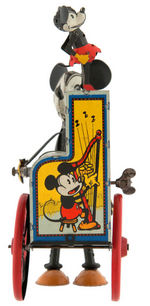 "MICKEY MOUSE ORGAN GRINDER" HURDY GURDY BOXED WIND-UP TOY.