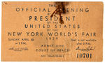 1939 NEW YORK WORLD'S FAIR OPENING DAY TRIO.