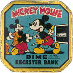 "MICKEY MOUSE DIME REGISTER BANK" (COLOR VARIETY).