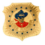 "LONE RANGER" LASSO RARE VERSION BRASS BADGE.