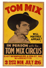 "TOM MIX CIRCUS" WINDOW CARD.