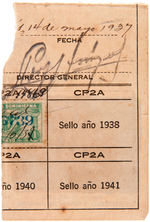 CUBAN & NEGRO LEAGUE STAR ALEJANDRO OMS SIGNED PASSPORT PAGE.