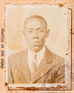 CUBAN & NEGRO LEAGUE STAR ALEJANDRO OMS SIGNED PASSPORT PAGE.