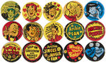 "ARCHIES GANG" BUTTON SET & VENDING MACHINE PAPER WITH PRINTING PLATE.