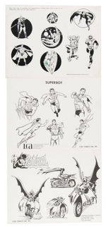 DC COMICS LICENSING SHEET LOT.