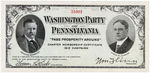 ROOSEVELT/JOHNSON JUGATE DONOR RECEIPT; RARE JUGATE "MAILING CARD" & 3 CONVENTION SONG SHEETS.