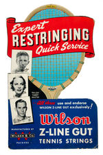 “WILSON TENNIS STRINGS” DIE-CUT STORE STANDEE WITH THREE LEGENDS.