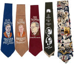 HOOVER, ROOSEVELT, LANDON MATCHING NECKTIES PLUS REAGAN INAUGURAL & UNUSED SILK RETRO.