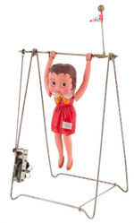 BETTY BOOP "BETTY'S ACROBAT" BOXED CELLULOID WIND-UP TRAPEZE TOY.