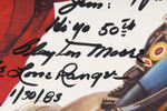 THE LONE RANGER CLAYTON MOORE SIGNED FOREIGN MOVIE POSTER.