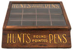 "HUNTS ROUND POINTED PENS" STORE DISPLAY CASE.