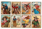 1910 T53 HASSAN "COWBOY SERIES" CIGARETTE CARDS NEAR SET.