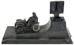 EARLY 1900s CAST METAL AUTO INKWELL/ASHTRAY PAIR.