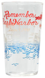 "REMEMBER PEARL HARBOR" GLASS/ASHTRAY PAIR INCLUDING SALESMAN'S SAMPLE.