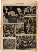 CORRECT HEADLINE "TRUMAN WINS BY 2 MILLION" CHICAGO DAILY TRIBUNE FOR NOV. 4, 1948.